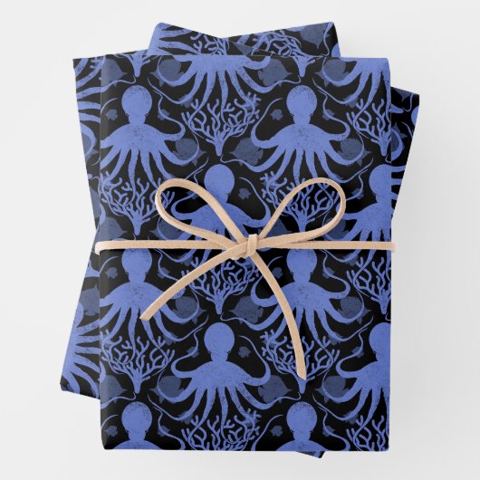 Octopus (dark background) ラッピングペーパーシート (インサイチュ)