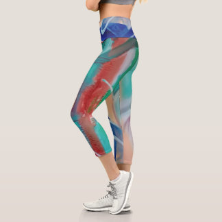 Octopus Finds A Hat High Waisted Capris カプリレギンス