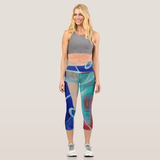 Octopus Finds A Hat High Waisted Capris カプリレギンス (正面)