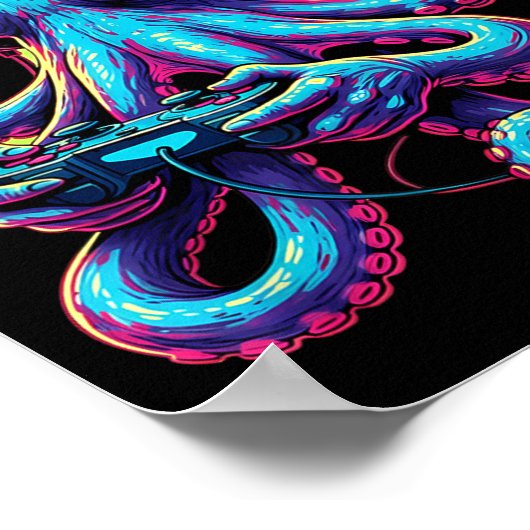 Octopus Gaming Animal Video Games Funny Octopus  ポスター (角)