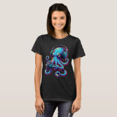 Octopus Gaming Animal Video Games Funny Octopus  Tシャツ (正面フル)