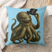 Octopus in top hat, whimsical, nautical art print  クッション (ブランケット)