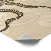 Octopus Kraken Vintage Illustration ポスター (角)