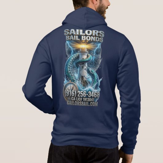 Octopus Lighthouse Hoodie Design パーカ (裏面)