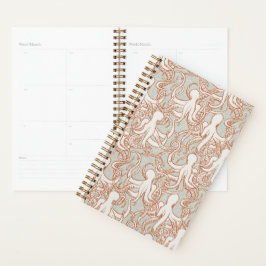 Octopus Line Art | Modern Planner (Orange & Gray) プランナー手帳