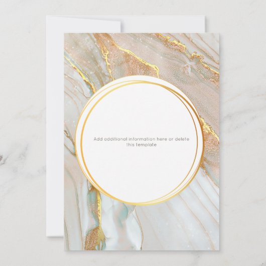 Octopus marble watercolor geometric marine ocean 招待状 (裏面)