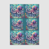 Octopus Nautical Beach Coastal Decoupage 薄葉紙 (正面)