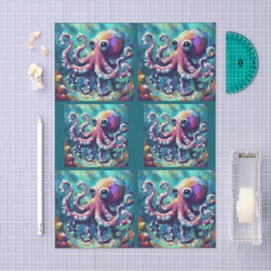 Octopus Nautical Beach Coastal Decoupage 薄葉紙 (クラフト)