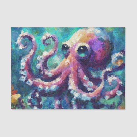 Octopus Nautical Beach Coastal Decoupage 薄葉紙 (正面)