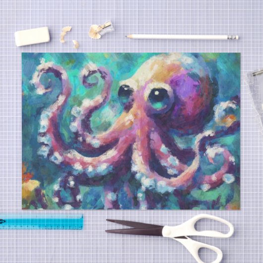 Octopus Nautical Beach Coastal Decoupage 薄葉紙 (クラフト)