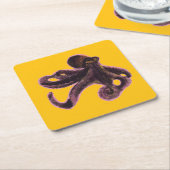 Octopus on balloon スクエアペーパーコースター (アングル)