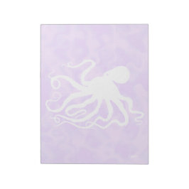 Octopus on Purple - 11インチx 8.5インチメモ帳 ノートパッド