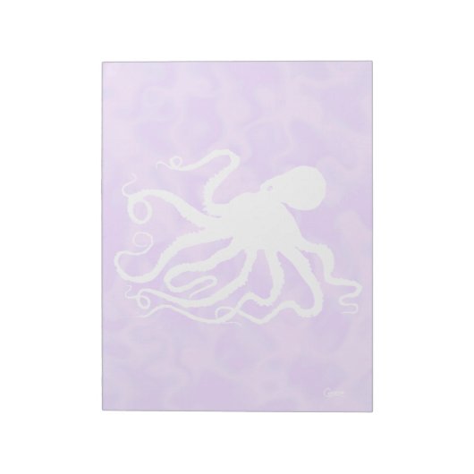 Octopus on Purple - 11インチx 8.5インチメモ帳 ノートパッド (回転)