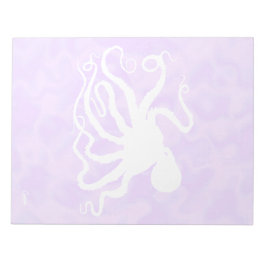 Octopus on Purple - 11インチx 8.5インチメモ帳 ノートパッド