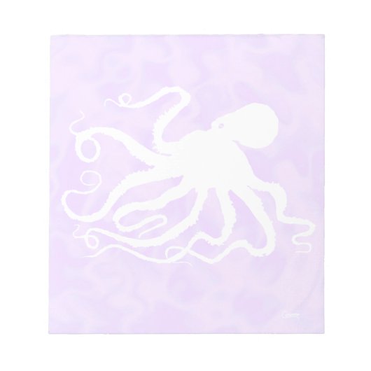 Octopus on Purple - 5.5" x 6"メモ帳 ノートパッド (正面)
