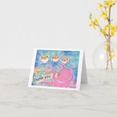 Octopus porcupine fish Music Kids Thank you card カード (黄色い花)