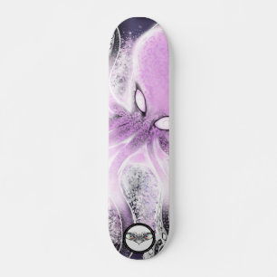 Octopus purple pink white splatters dark water スケートボード