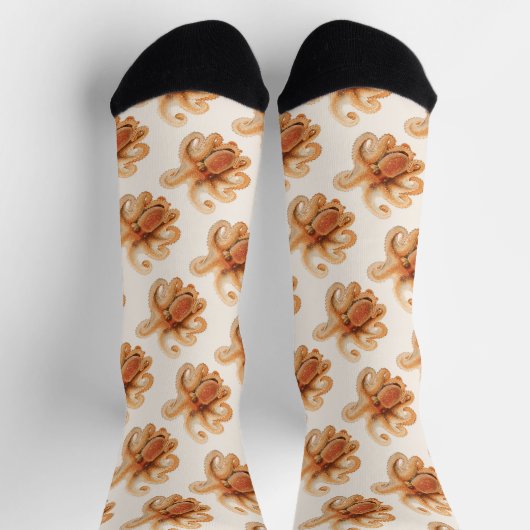 Octopus Salutii, Vintage Marine Aquatic Animals ソックス (上部)