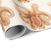 Octopus Salutii, Vintage Marine Aquatic Animals ラッピングペーパー (ロールコーナー)