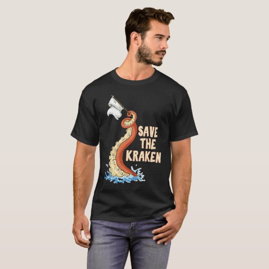 Octopus  Save The Kraken Tシャツ (正面フル)