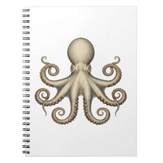 Octopus scientific diagram unique artwork retro  ノートブック (正面)