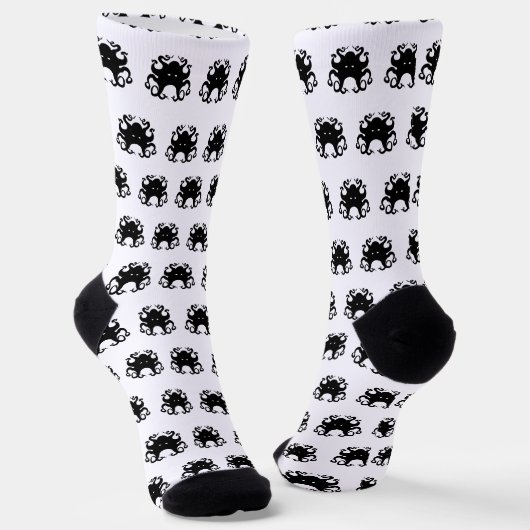 Octopus Socks - B&W - Unisex ソックス (傾斜あり)