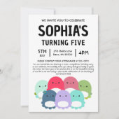 Octopus Squishmallow Birthday Party 招待状 (正面)