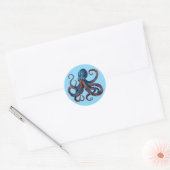 Octopus Sticker Sheet - Custom Eight Arm Fun Decal ラウンドシール (封筒)