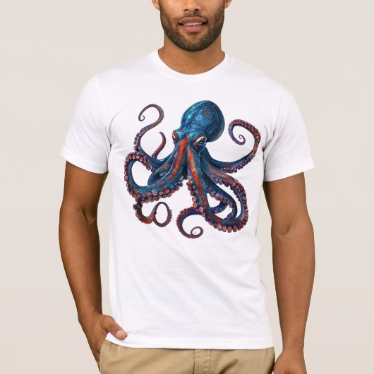 Octopus Tshirt - Custom Graphic Tee Mens Womens Tシャツ (正面)
