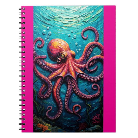 Octopus Underwater Painting ノートブック (正面)
