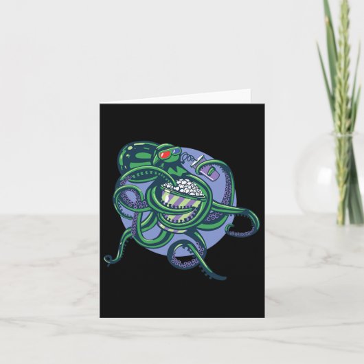 Octopus Watching A Movie – 詳細画像デザイン カード (正面)