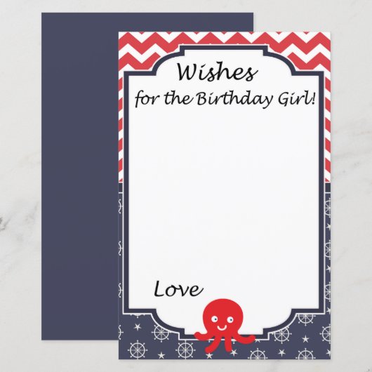 Octopus Wishes for the birthday girl game (正面/裏面)