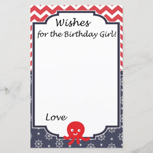 Octopus Wishes for the birthday girl game (正面)