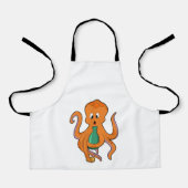 Octopus withボトル.PNG エプロン (正面)