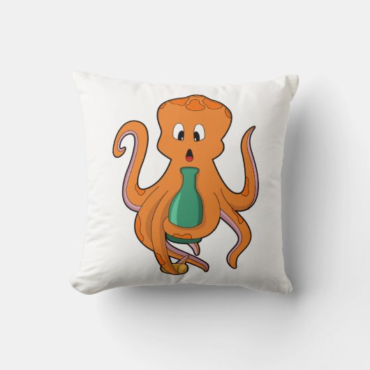 Octopus withボトル.PNG クッション (正面)