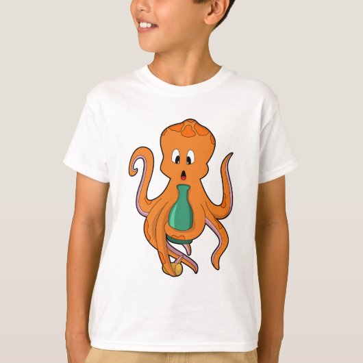 Octopus withボトル.PNG Tシャツ (正面)
