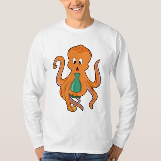 Octopus withボトル.PNG Tシャツ (正面)