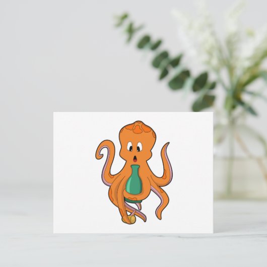 Octopus with Bottle.PNG ポストカード (スタンド正面)