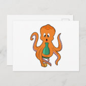 Octopus with Bottle.PNG ポストカード (正面/裏面)