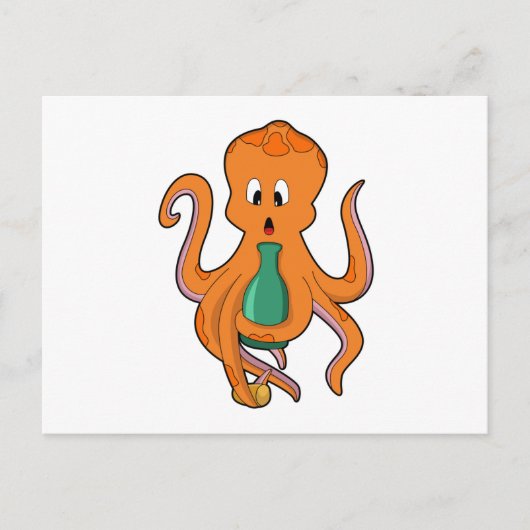 Octopus with Bottle.PNG ポストカード (正面)