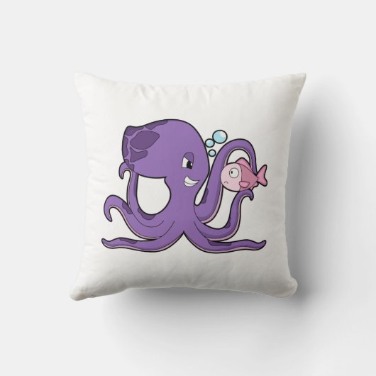 Octopus with Fish.PNG クッション (裏面)