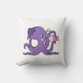 Octopus with Fish.PNG クッション (正面)
