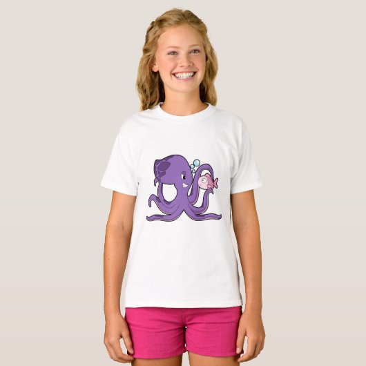 Octopus with Fish.PNG Tシャツ (正面フル)
