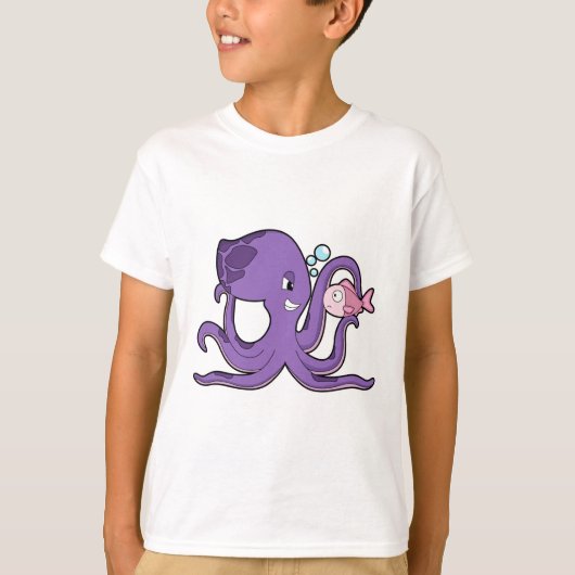Octopus with Fish.PNG Tシャツ (正面)