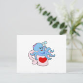 Octopus with Heart Cup.PNG ポストカード (スタンド正面)