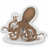 Octopus with Lab Flask Science Chemistry Steampunk シール (正面)