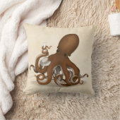 Octopus with Lab Flask Steampunk Chemistry クッション (ブランケット)