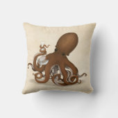 Octopus with Lab Flask Steampunk Chemistry クッション (裏面)