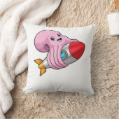 Octopus with Rocket クッション (ブランケット)