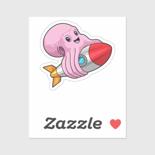 Octopus with Rocket シール (シート)